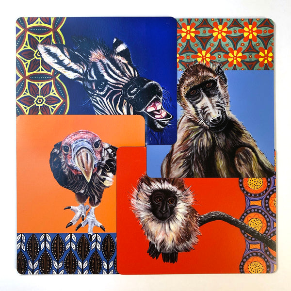African Animal Magnets - Set of 4