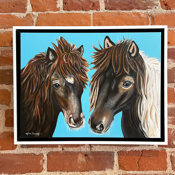 Miniature Horses Painting – Original Artwork  –  Felicity and Wildfire